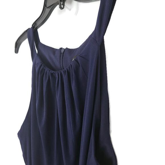 K Studio Collection Women's Color block Navy Peach Maxi Dress XXL - Picture 5 of 8